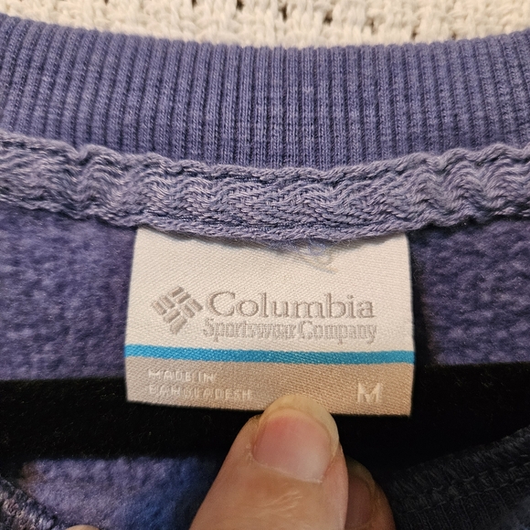 Columbia Sz Med Women's Light Blue Pullover Sweatshirt - Picture 2 of 7